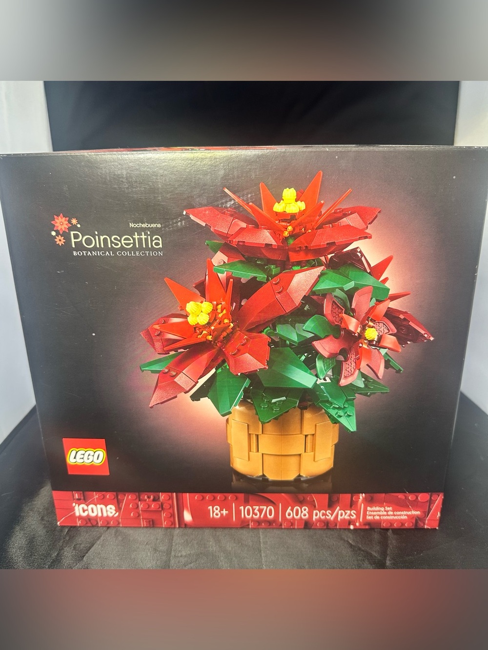 LEGO Icons 10370 Poinsettia Botanical Collection 608 Pieces NIB